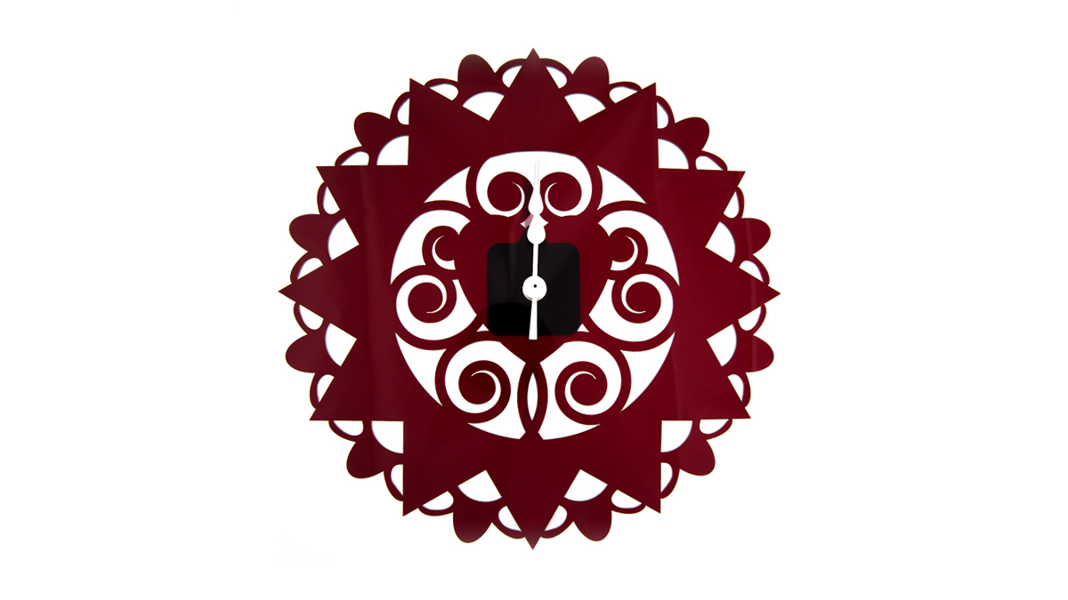 Orologio da Parete in Plexiglas Bordeaux