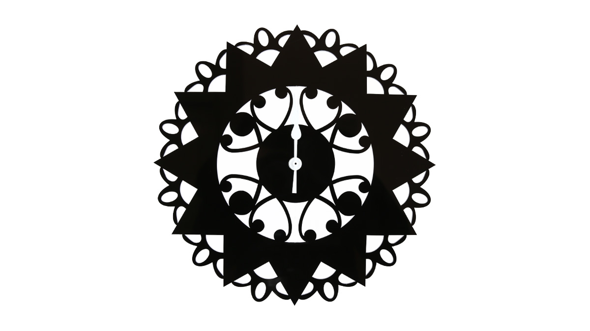 Orologio da Parete in Plexiglas Nero - Motivo 2