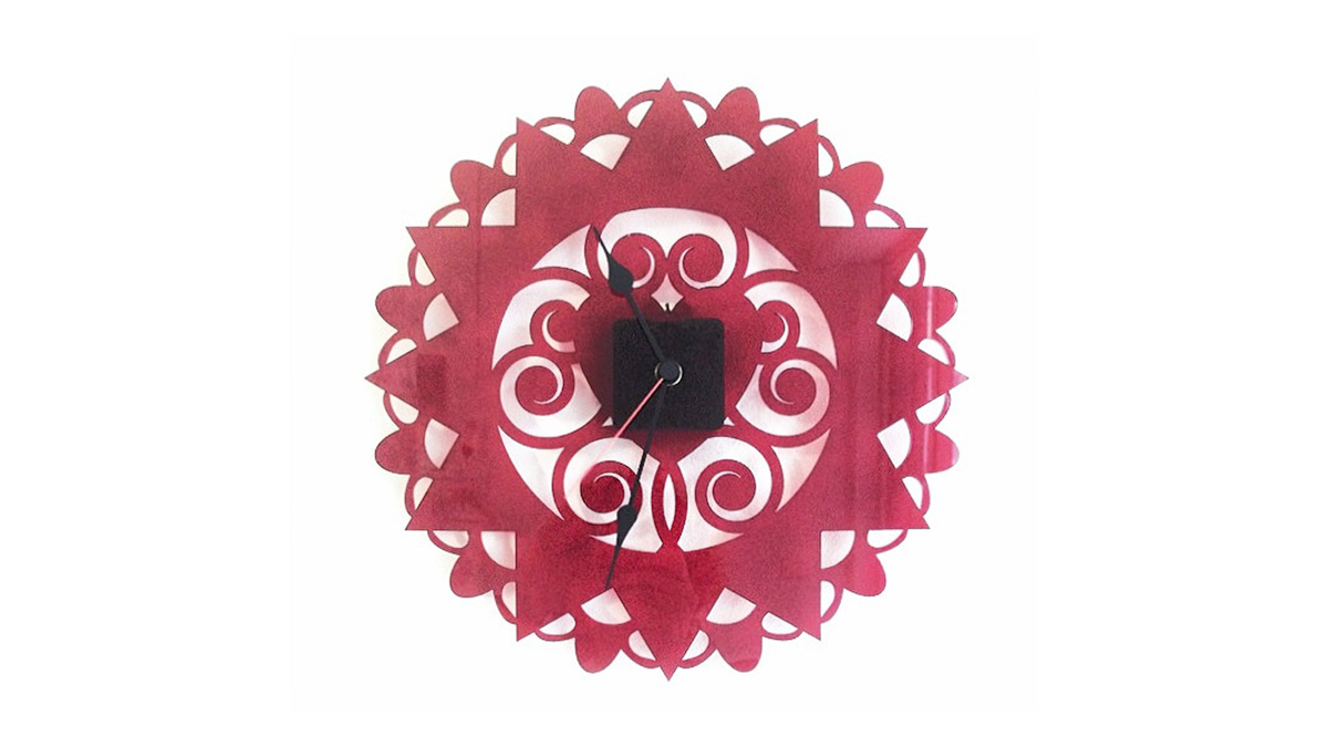 Orologio da Parete in Plexiglas Rosso
